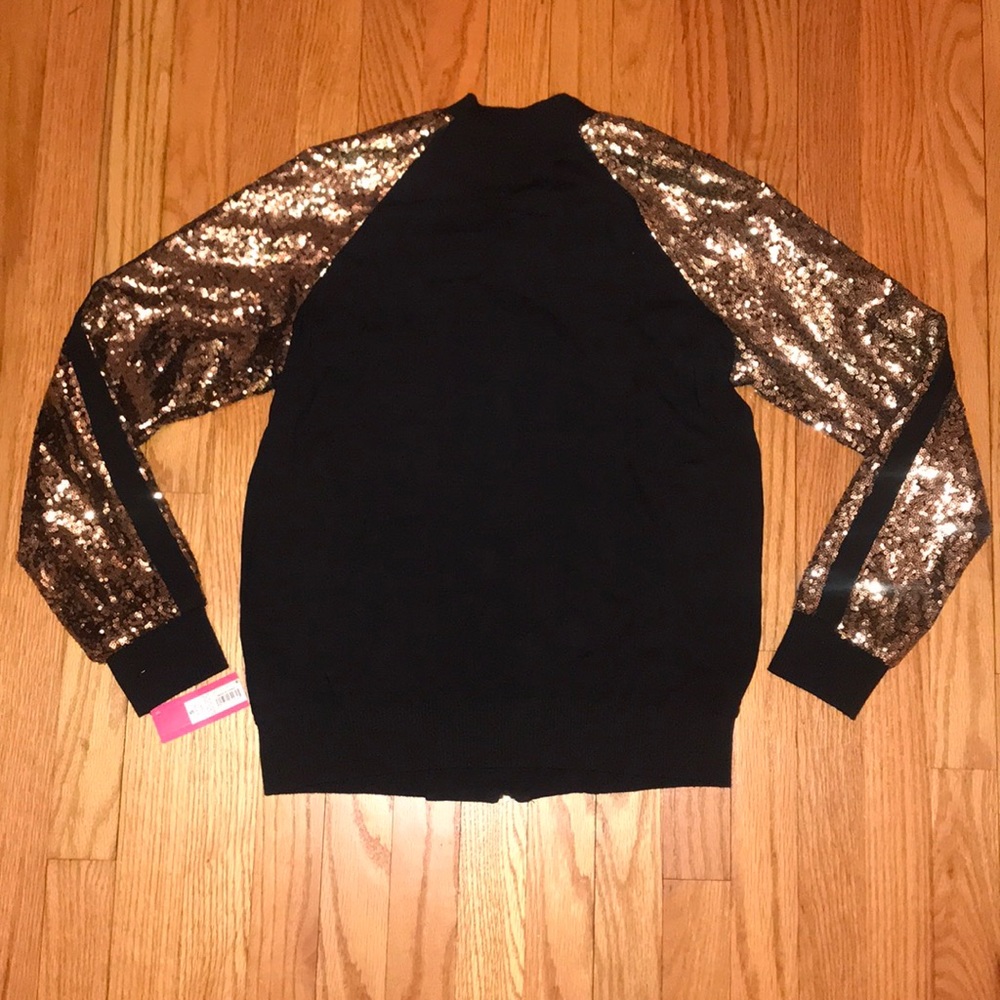 ✨Gold Sequin Bomber Jacket. Xhilaration. Size S - Picture 4 of 6